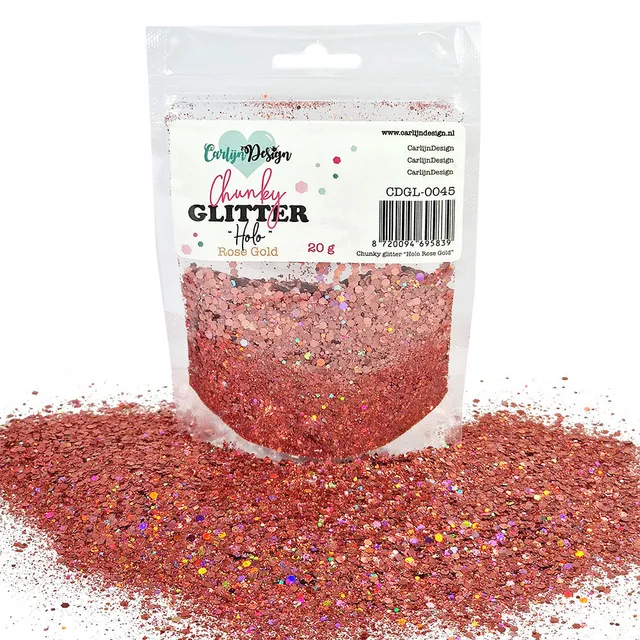 CarlijnDesign CDGL-0045 chunky glitter 20g holo rose gold