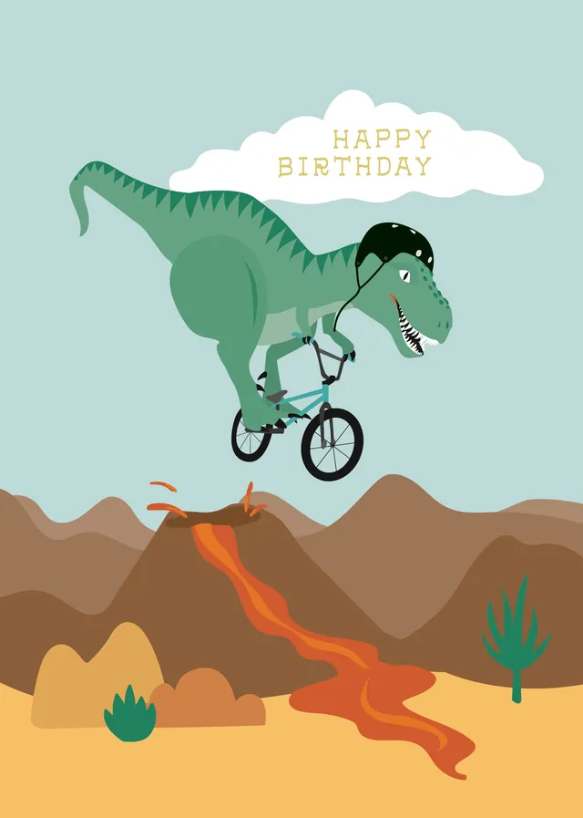 KaiserCraft Kids Bmx Birthday bursdagskort barn