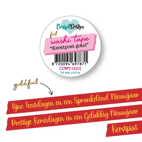CarlijnDesign Kerstpost CDWT-0001 washi tape gull 15mm