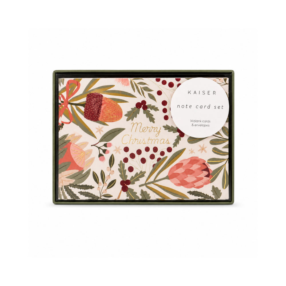 KaiserCraft Christmas Foliage julekort 14-pakk med gullfolie