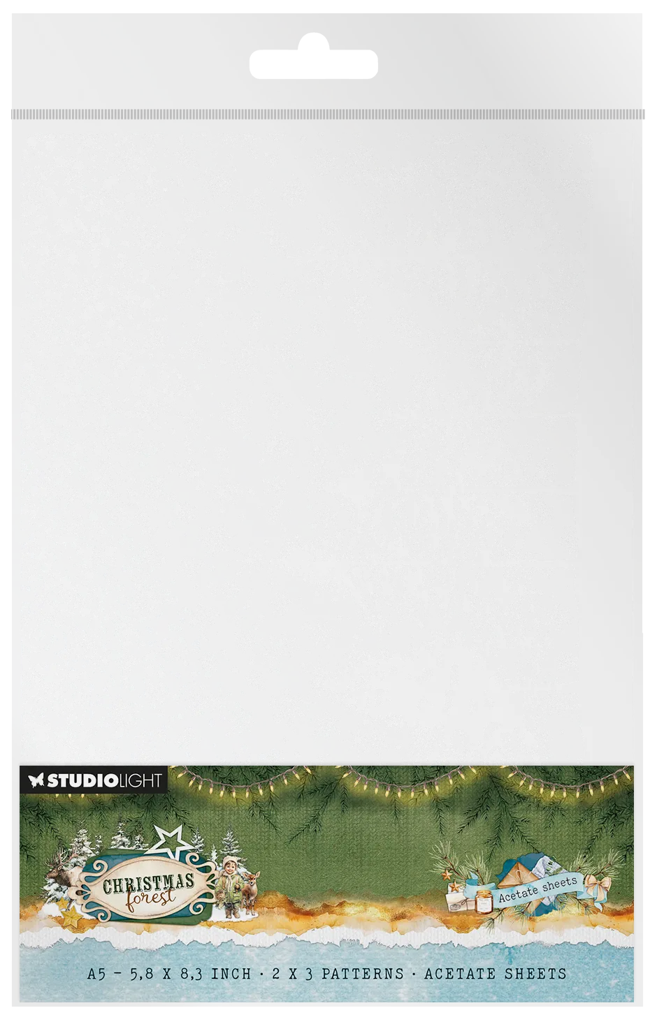 Studio Light Christmas Forest Snow & Landscape acetatark 6 stk