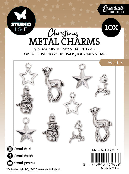 Studio Light Essentials Winter Elements metallcharms 10-pk
