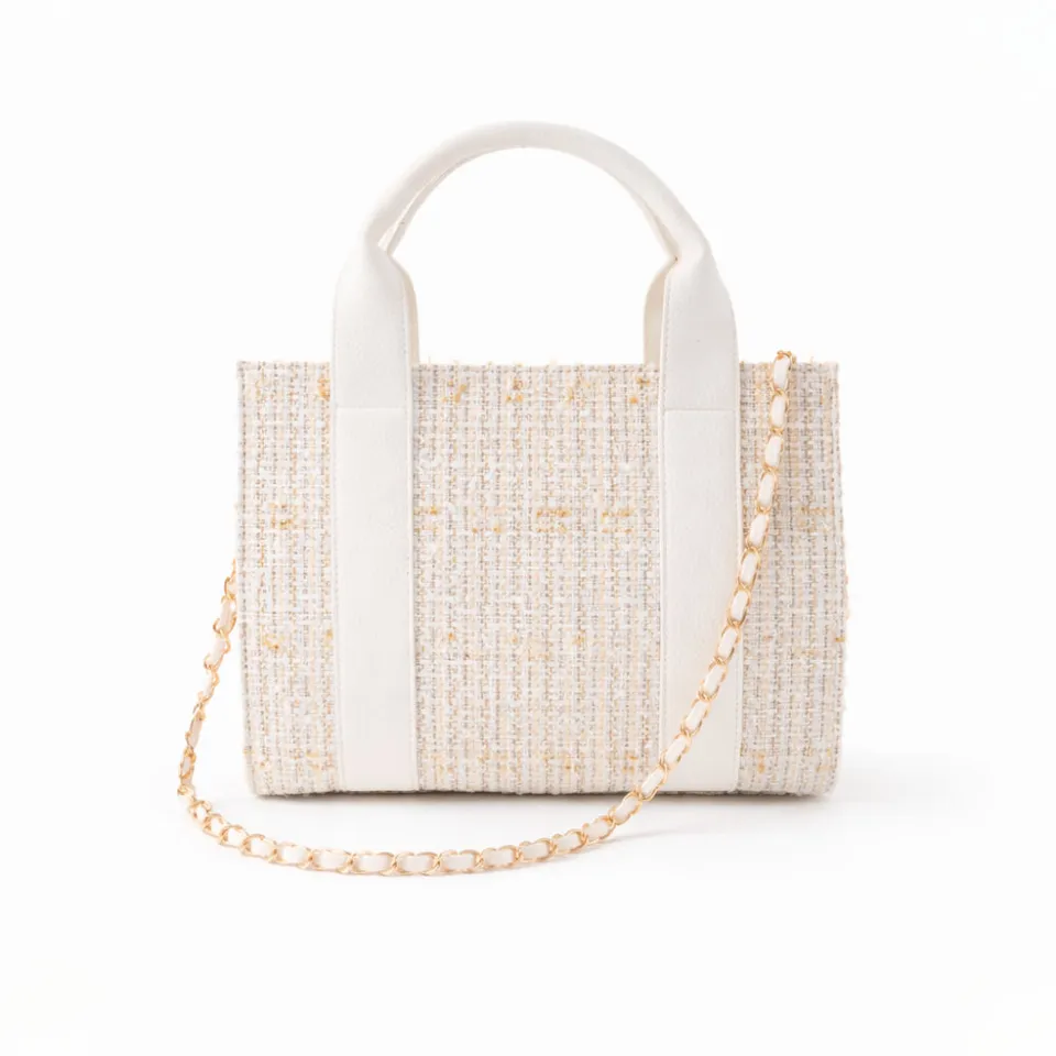 K&Co. Petal Series veske Boucle Mini Tote beige med mappe