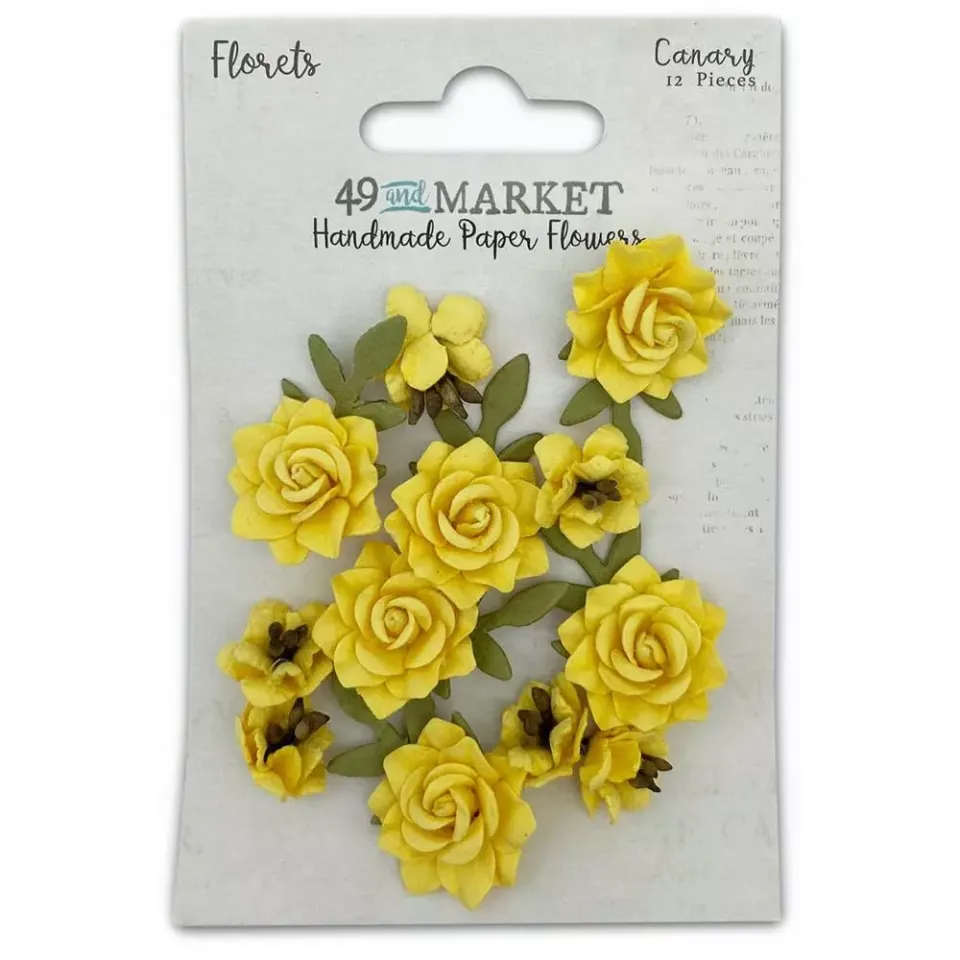 49 and Market Florets papirblomster Canary gule