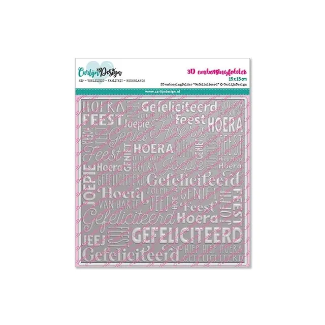CarlijnDesign Gefeliciteerd CDEF-0001 pregemappe 15x15 bursdag