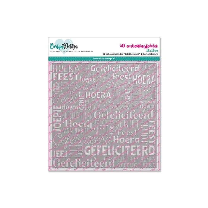 CarlijnDesign Gefeliciteerd CDEF-0001 pregemappe 15x15 bursdag