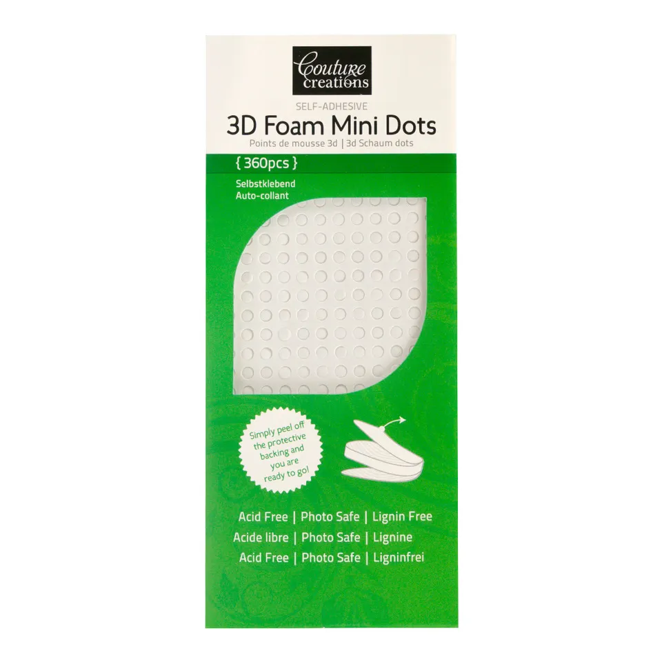 Couture Creations 3D skumputer hvit mini 360 stk