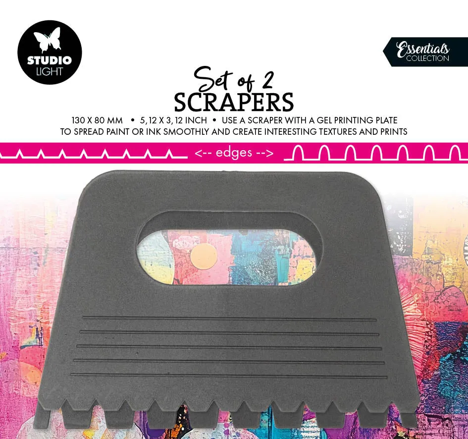 Studio Light Essentials Scrapers Set 2 skraper 2 stk gelprint