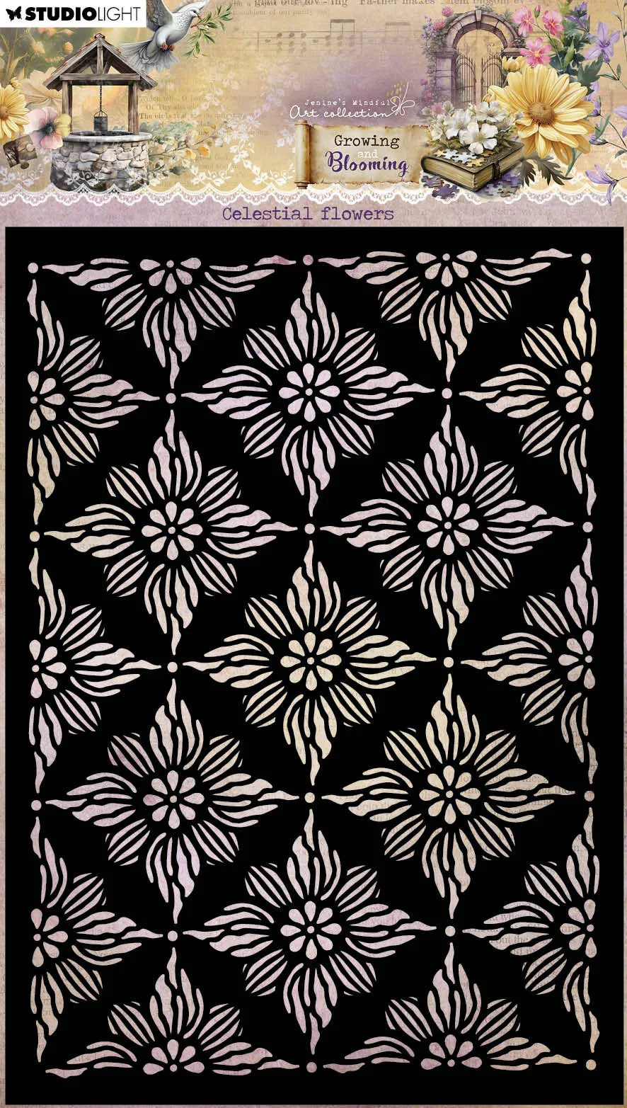Studio Light Celestial Flowers sjablong maske