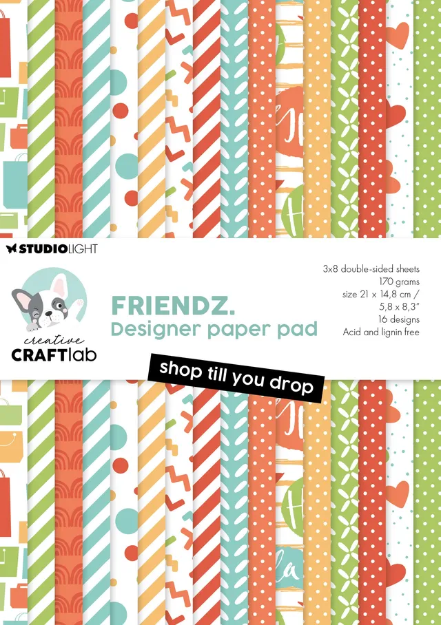 Studio Light Friendz Shop till you drop designpapir shopping