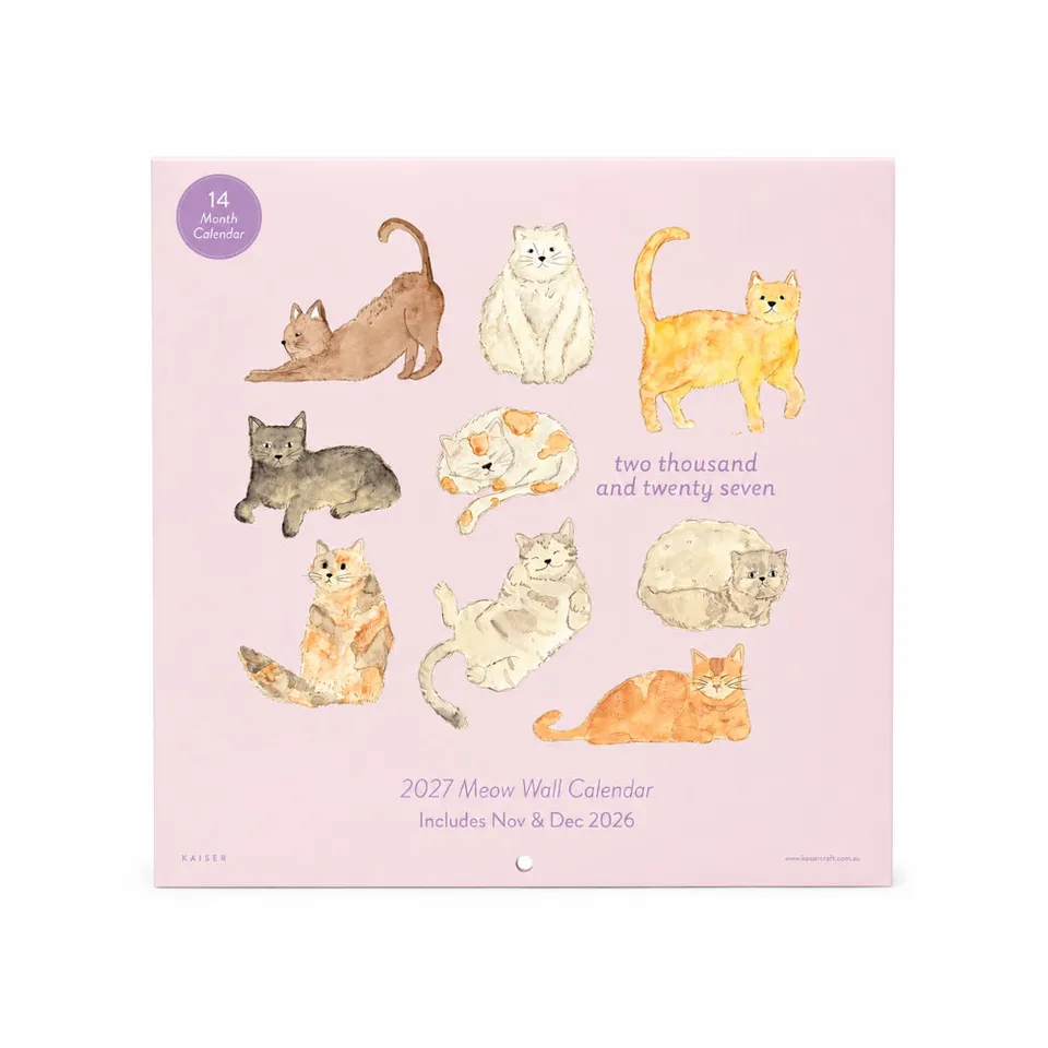 KaiserCraft 2027 veggkalender Meow 14 måneder