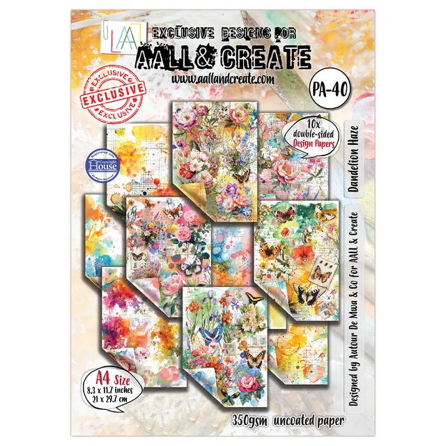 AALL & Create PA-40 Dandelion Haze designpapir A4 10 ark